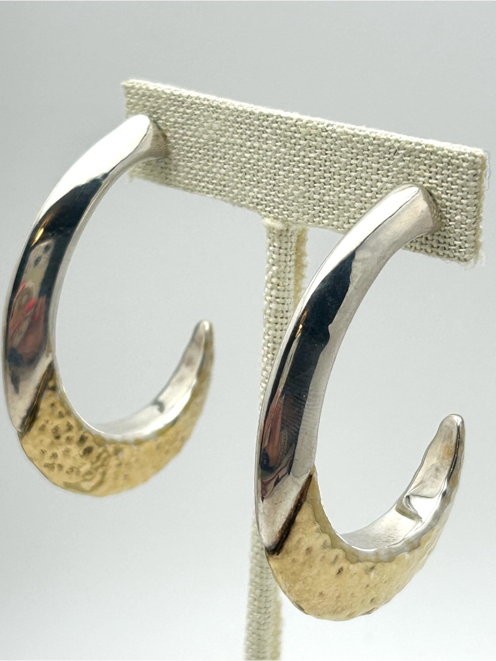 Simon Sebbag SSD Sterling Silver Electroform with Hammered Gold plating Earrings